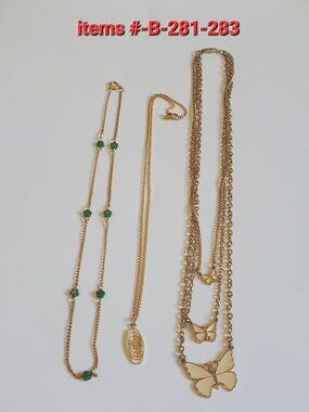 3 Gold Chain Necklaces, items # B-281-283, . wt. 29 grams.